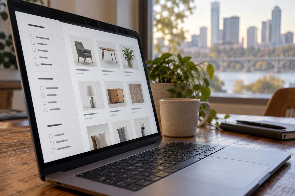 Company catalogue filters beside reference record rows