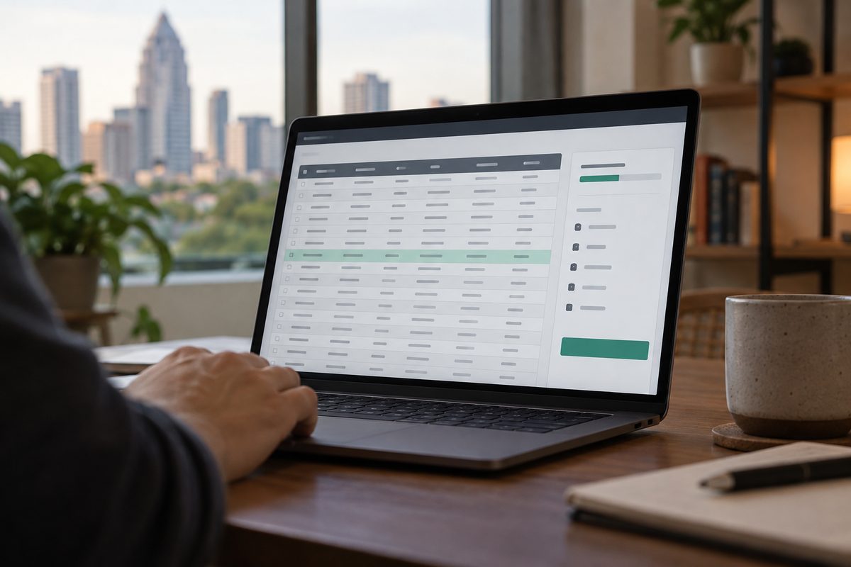 A structured record export preview beside its summary panel